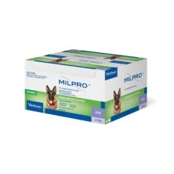 Virbac Milpro Film-Coated Allwormer Tablets For Dogs (5-25kg) -KONG Shop 84016101 BOX MILPRO CN 48CP VAU E COM 2000x2000 right 56159433 b24a 4a75 bffd 00c823e4e9d5