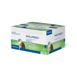 Virbac Milpro Film-Coated Allwormer Tablets For Cats (2-8kg) -KONG Shop 84018101 BOX MILPRO CT 48CP VAU E COM 2000x2000 right 5ba0e9fb be19 493a bd3c b8e14b366570