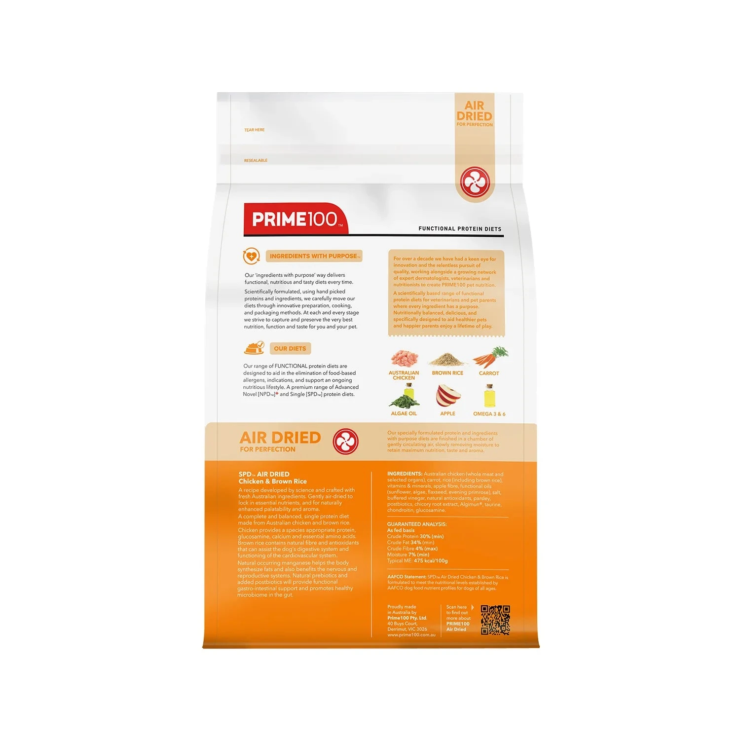 Prime100 SPD Air Dried Chicken & Brown Rice Adult Dry Dog Food 6 Prime100 SPD Air Dried Chicken & Brown Rice Adult Dry Dog Food - Image 4