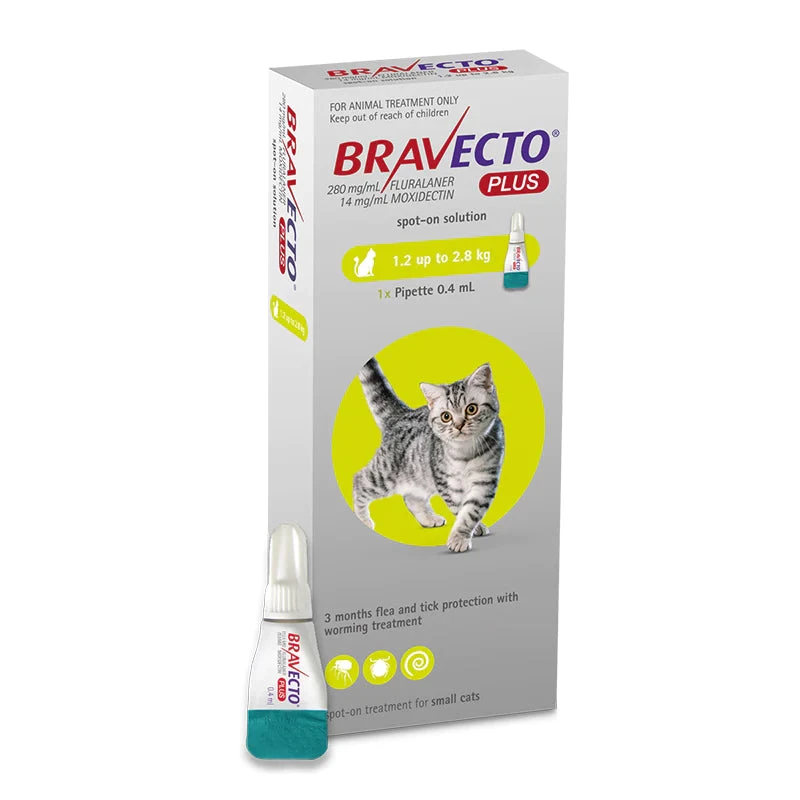 Bravecto Plus Spot-On For Small Cats (1.2-2.8kg) 5 Bravecto Plus Spot-On For Small Cats (1.2-2.8kg) - Image 3