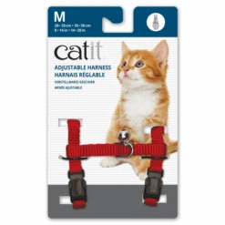 Catit Nylon Cat Adjustable Harness Medium -KONG Shop CatitNylonCatAdjustableHarnessMediumRed