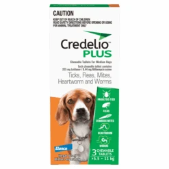 Credelio Plus For Medium Dogs 5.5-11kg Orange