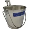 Zeez Stainless Steel Flat Sided Bucket Pail With Two Hooks -KONG Shop FLATSIDEDBUCKETPAIL3.7Litres