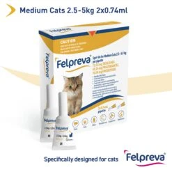 Vetoquinol Felpreva Spot On For Medium Cats (2.5-5kg) -KONG Shop Felpreva 2 PIP Med E Retailer With Pip 6583.007 AU
