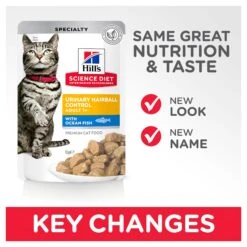 Hill’s Science Diet Urinary Hairball Control With Ocean Fish Adult Cat Wet Food 85g Pouches -KONG Shop HILL 052742017815 9