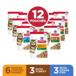 Hill’s Science Diet Variety 12 Pack (6 Chicken, 3 Turkey, 3 Ocean Fish) Kitten Wet Food 85g Pouches -KONG Shop HILL 052742060804 8
