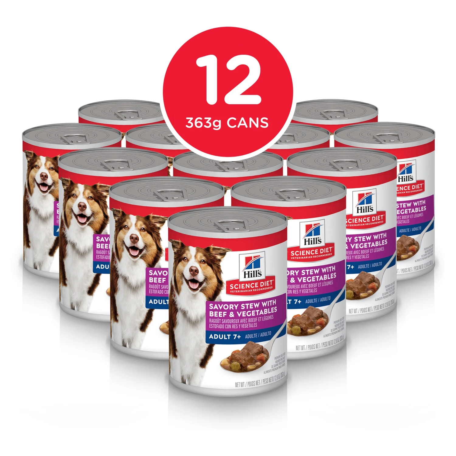 Hill's Science Diet Savoury Stew Beef & Vegetables Adult 7+ Dog Wet Food 363g Cans 13 Hill's Science Diet Savoury Stew Beef & Vegetables Adult 7+ Dog Wet Food 363g Cans - Image 11