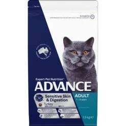 Advance Sensitive Skin & Digestion Turkey Adult Cat Dry Food -KONG Shop MARS 9334214065144 1