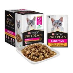 Purina Pro Plan Sensitive Chicken Adult Cat Wet Food Gravy 85g Pouches -KONG Shop NEST 9300605128187 0