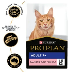 Purina Pro Plan Adult 7+ Salmon & Tuna Formula Dry Cat Food -KONG Shop NEST 9300605133105 7