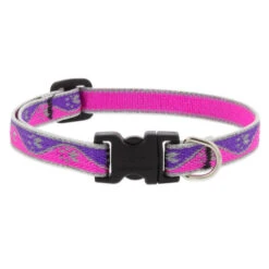 LupinePet Pink Paws Reflective Dog Collar 1.3cm