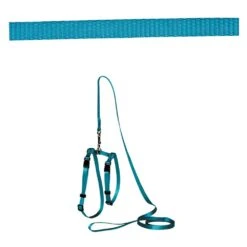 Prestige Adjustable Cat/Puppy Harness With Leash 3/8" -KONG Shop PrestigeADJUSTABLECAT PUPPY3 8 HARNESSw LEASHTurquoise