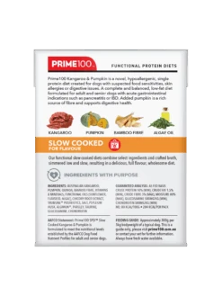 Prime100 SPD Slow Cooked Kangaroo & Pumpkin 354g -KONG Shop Prime100SlowCookedPackageRender Kangaroo Pumpkin Back