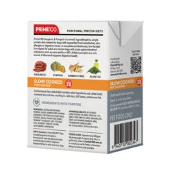 Prime100 SPD Slow Cooked Kangaroo & Pumpkin 354g -KONG Shop Prime100SlowCookedPackageRender Kangaroo Pumpkin BackAngled