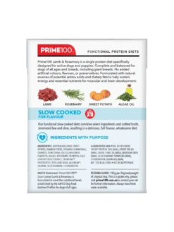 Prime100 SPD Slow Cooked Lamb & Rosemary 354g -KONG Shop Prime100SlowCookedPackageRender Lamb Rosemary Back