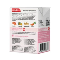 Prime100 SPD Slow Cooked Salmon & Pumpkin 354g -KONG Shop Prime100SlowCookedPackageRender Salmon Pumpkin BackAngled