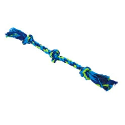 Buster Colour Dental Rope Dog Toy 3-Knot Blue/Lime 9 Buster Colour Dental Rope Dog Toy 3-Knot Blue/Lime -KONG Shop TOY K DB08