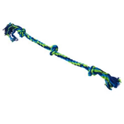 Buster Colour Dental Rope Dog Toy 3-Knot Blue/Lime 11 Buster Colour Dental Rope Dog Toy 3-Knot Blue/Lime -KONG Shop TOY K DB10