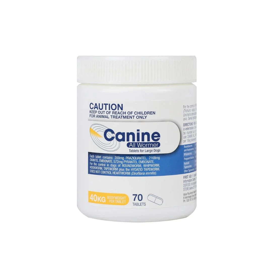 Value Plus Canine All Wormer Tablets For Dogs 40kg - Image 3