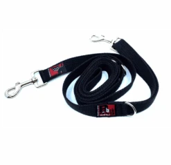 Black Dog Wear Double Ended Lead Strong 2.2m - Regular -KONG Shop bdwdoubleendedregblack
