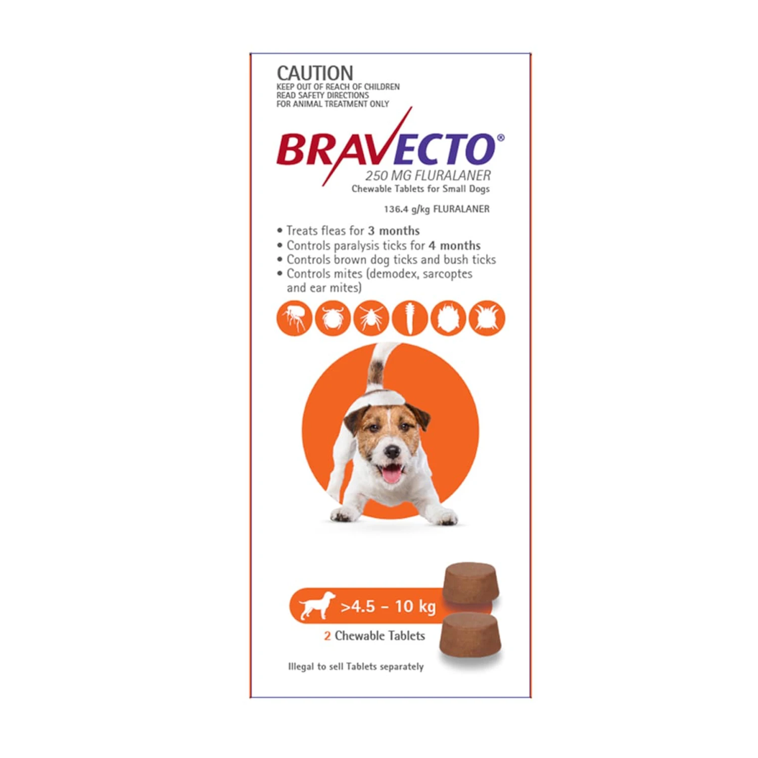 Bravecto Chewable Tablet For Small Dogs (4.5-10kg) 5 Bravecto Chewable Tablet For Small Dogs (4.5-10kg) - Image 3