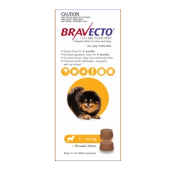 Bravecto Chewable Tablet For Very Small Dogs (2-4.5kg) 9 Bravecto Chewable Tablet For Very Small Dogs (2-4.5kg) -KONG Shop bravectochewyellow