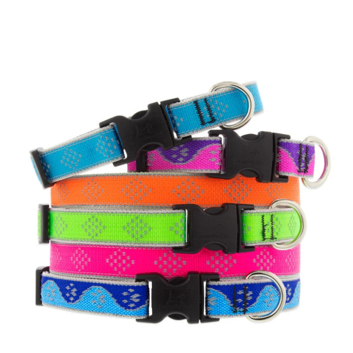 LupinePet Pink Paws Reflective Dog Collar 1.3cm 4 LupinePet Pink Paws Reflective Dog Collar 1.3cm - Image 2